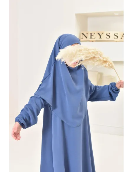 ensemble abaya khimar enfant, soie de jazz, robe de prière petite fille
