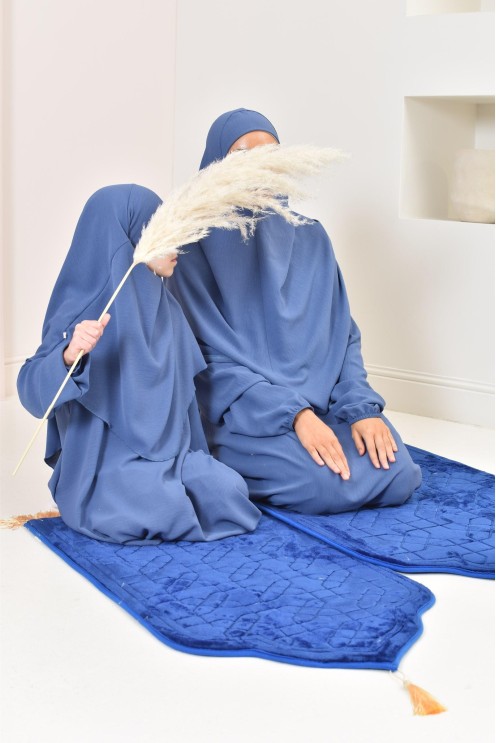 ensemble abaya khimar enfant, soie de jazz, robe de prière petite fille