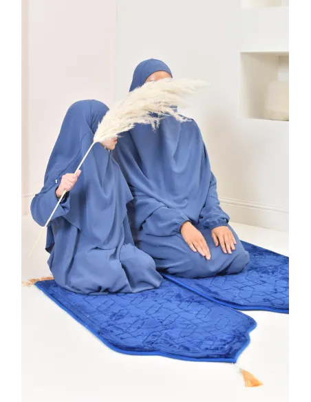 ensemble abaya khimar enfant, soie de jazz, robe de prière petite fille