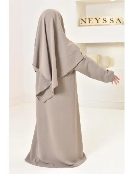 ensemble abaya khimar enfant, soie de jazz, robe de prière petite fille