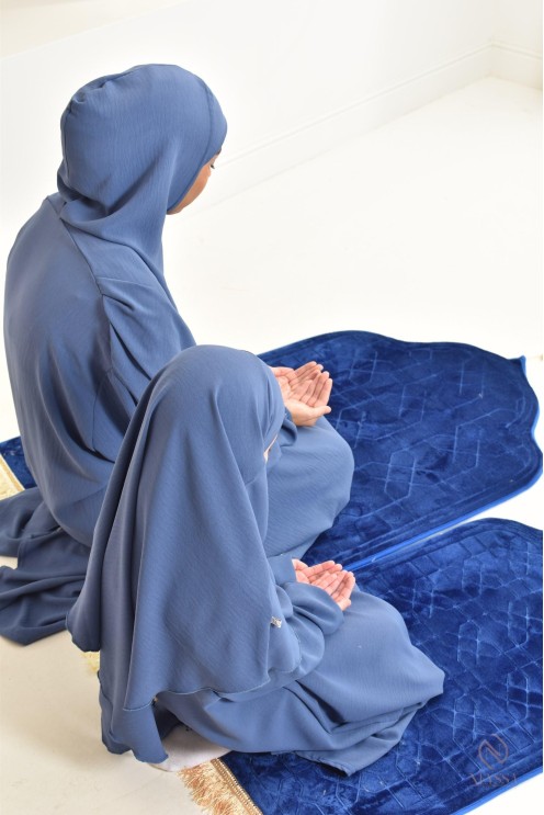 ensemble abaya khimar enfant, soie de jazz, robe de prière petite fille