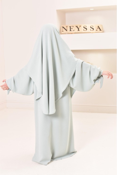 Ensemble abaya khimar mère ou fille, tenue de prière assortie, tissu jazz