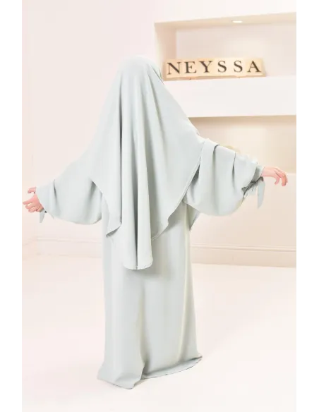 Ensemble abaya khimar mère ou fille, tenue de prière assortie, tissu jazz