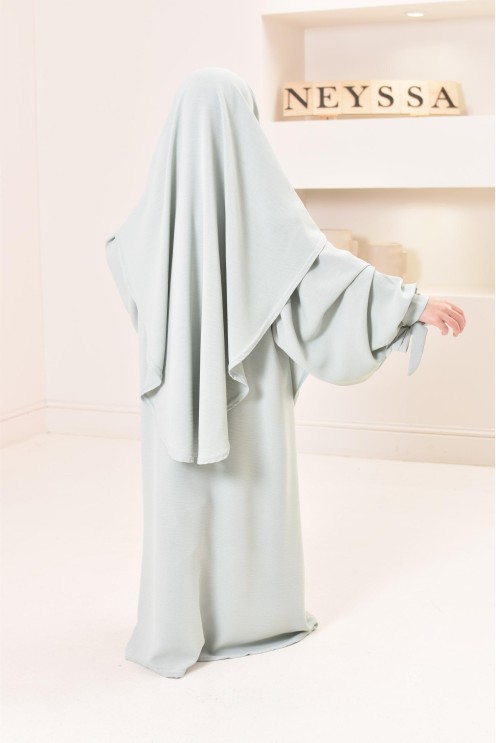 Ensemble abaya khimar mère ou fille, tenue de prière assortie, tissu jazz