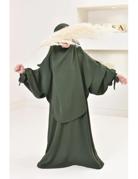 abaya khimar extra long mère ou fille, tenue de prière fluide en jazz