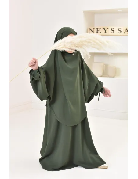 abaya khimar extra long mère ou fille, tenue de prière fluide en jazz