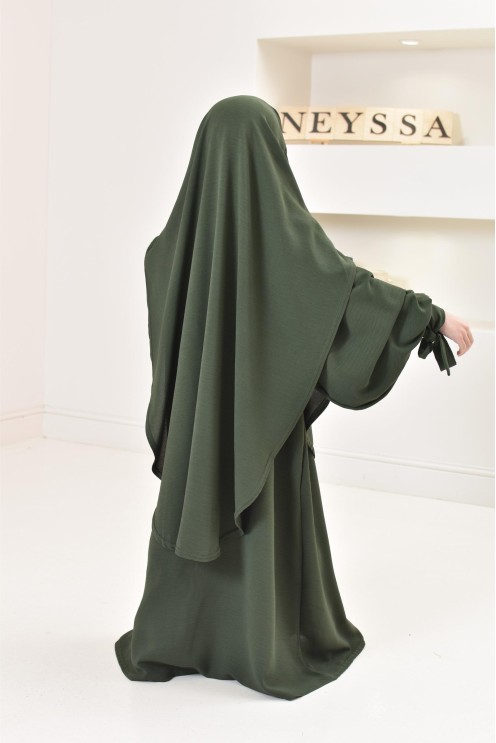 abaya khimar extra long mère ou fille, tenue de prière fluide en jazz