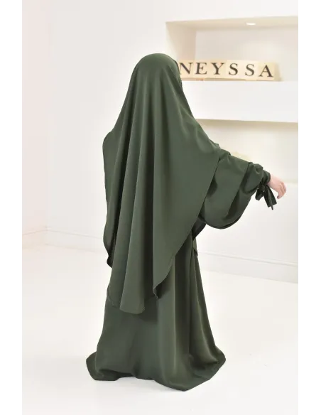 abaya khimar extra long mère ou fille, tenue de prière fluide en jazz