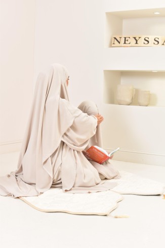 tenue de prière fille ou adulte, combo abaya khimar soie de jazz