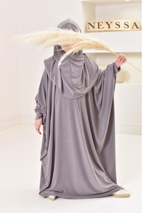 Abaya de prière hijab intégré jersey premium mère ou fille Neyssa shop