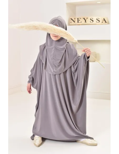 Abaya de prière hijab intégré jersey premium mère ou fille Neyssa shop