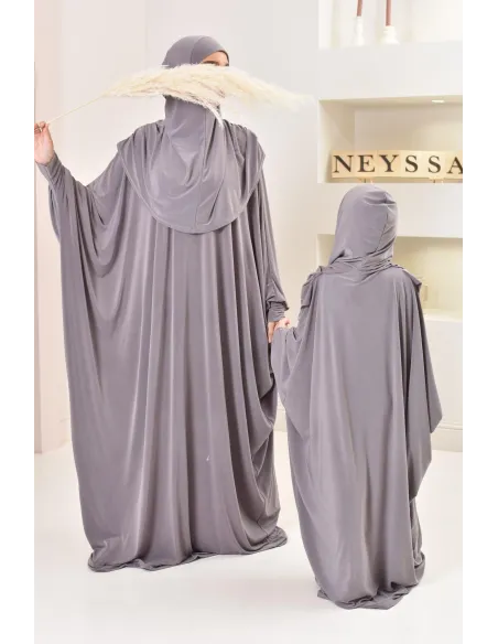 Abaya de prière hijab intégré jersey premium mère ou fille Neyssa shop