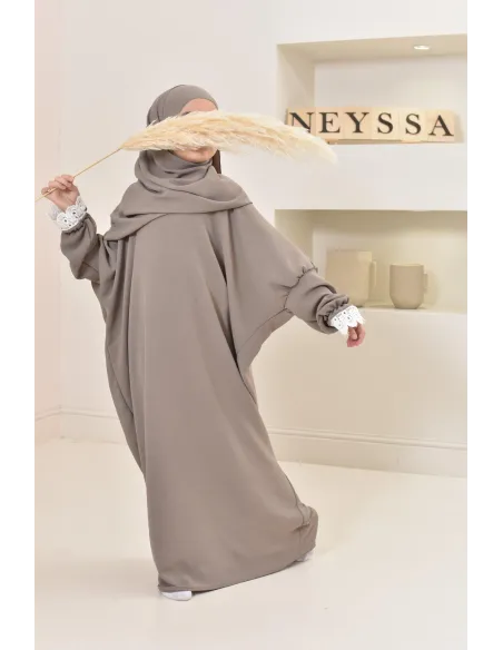 Combo robe de prière mère et fille avec détails de dentelle