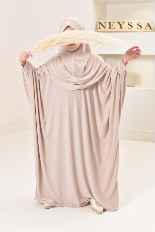 Robe de prière hijab intégré en jersey premium taille adulte ou enfant