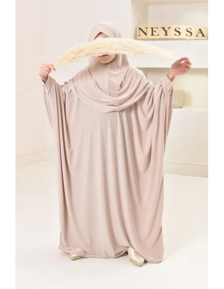 Robe de prière hijab intégré en jersey premium taille adulte ou enfant