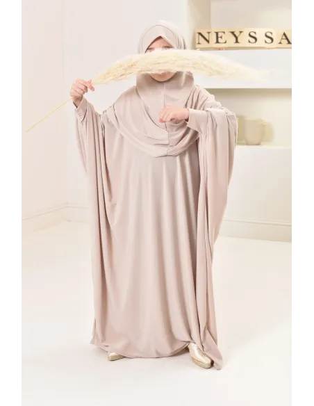 Robe de prière hijab intégré en jersey premium taille adulte ou enfant