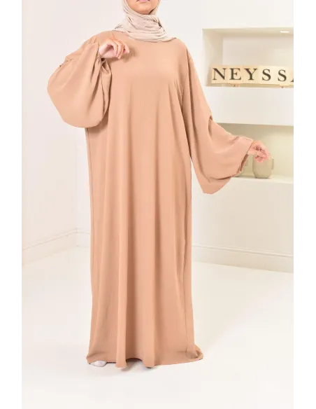 Ensemble abaya khimar soie de Jazz, khimar long avec froufrou