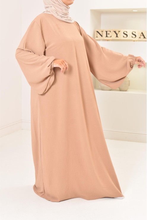 Ensemble abaya khimar soie de Jazz, khimar long avec froufrou