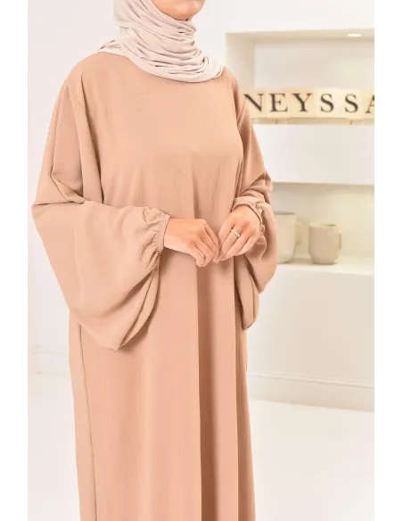 Ensemble abaya khimar soie de Jazz, khimar long avec froufrou