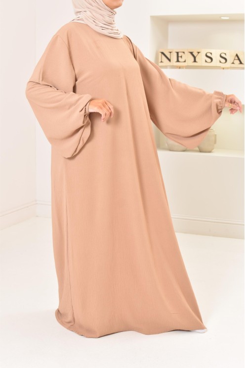 Ensemble abaya khimar 1m80 en jazz, khimar long avec froufrou