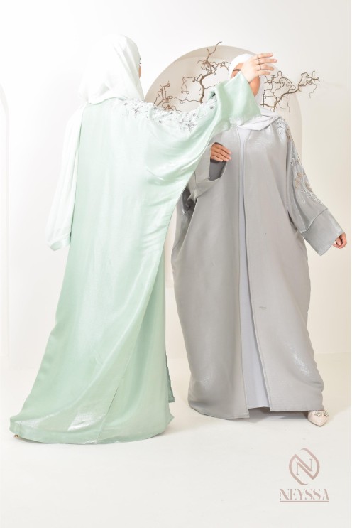 Neyssa Shop Dubai Organza Abaya Kimono, hergestellt in den Vereinigten Arabischen Emiraten