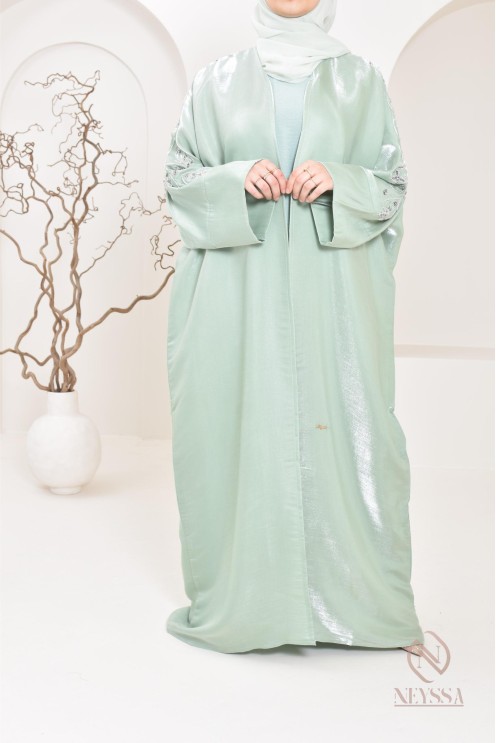 Neyssa Shop Dubai Organza Abaya Kimono, hergestellt in den Vereinigten Arabischen Emiraten