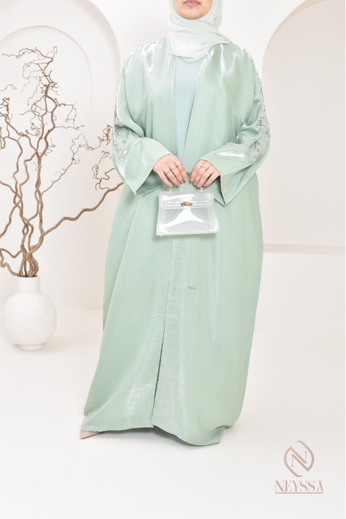Neyssa Shop Dubai Organza Abaya Kimono, hergestellt in den Vereinigten Arabischen Emiraten
