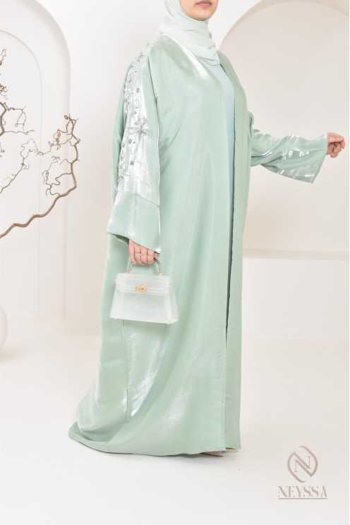 Neyssa Shop Dubai Organza Abaya Kimono, hergestellt in den Vereinigten Arabischen Emiraten