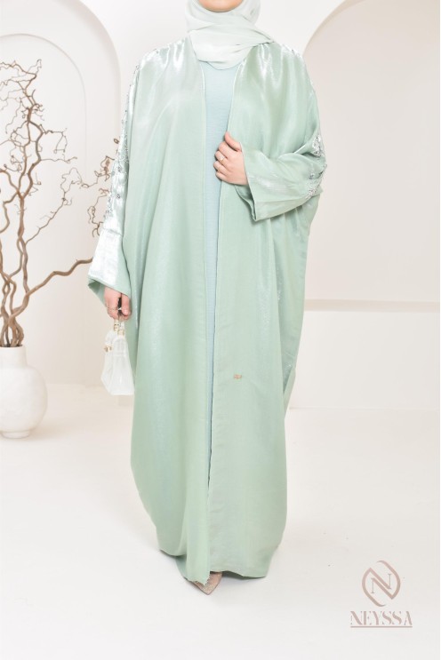 Neyssa Shop Dubai Organza Abaya Kimono, hergestellt in den Vereinigten Arabischen Emiraten