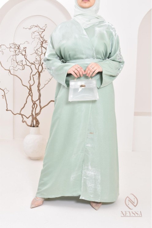 Neyssa Shop Dubai Organza Abaya Kimono, hergestellt in den Vereinigten Arabischen Emiraten