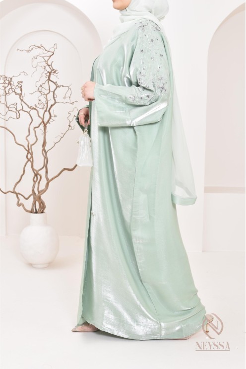 Neyssa Shop Dubai Organza Abaya Kimono, hergestellt in den Vereinigten Arabischen Emiraten