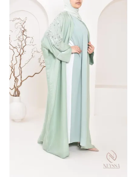 Neyssa Shop Dubai Organza Abaya Kimono, hergestellt in den Vereinigten Arabischen Emiraten