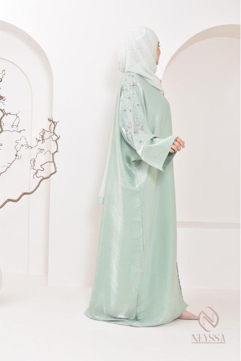 Neyssa Shop Dubai Organza Abaya Kimono, hergestellt in den Vereinigten Arabischen Emiraten
