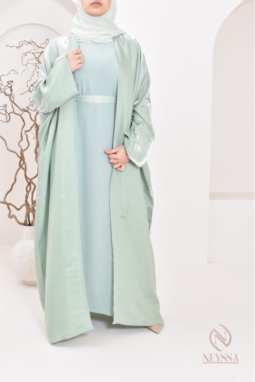Neyssa Shop Dubai Organza Abaya Kimono, hergestellt in den Vereinigten Arabischen Emiraten