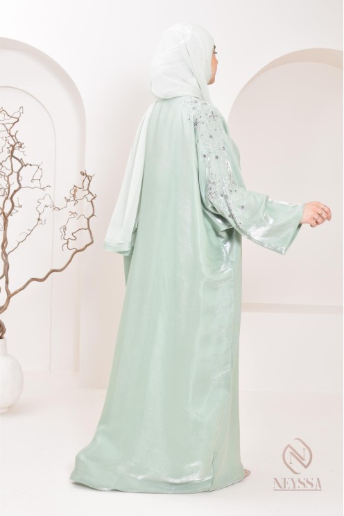 Neyssa Shop Dubai Organza Abaya Kimono, hergestellt in den Vereinigten Arabischen Emiraten