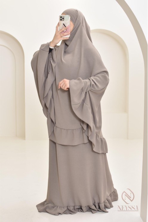 Ensemble 2 pièces de prière en jazz cape et jupe, idéal pour la maison