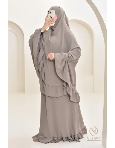 Ensemble 2 pièces de prière en jazz cape et jupe, idéal pour la maison