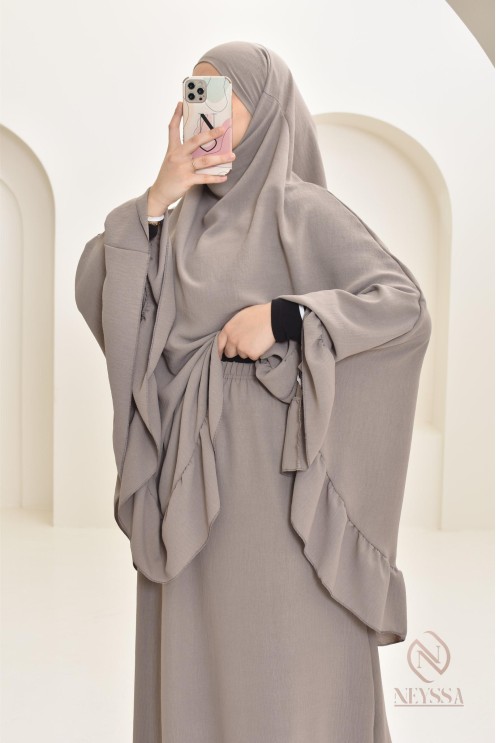 Ensemble 2 pièces de prière en jazz cape et jupe, idéal pour la maison