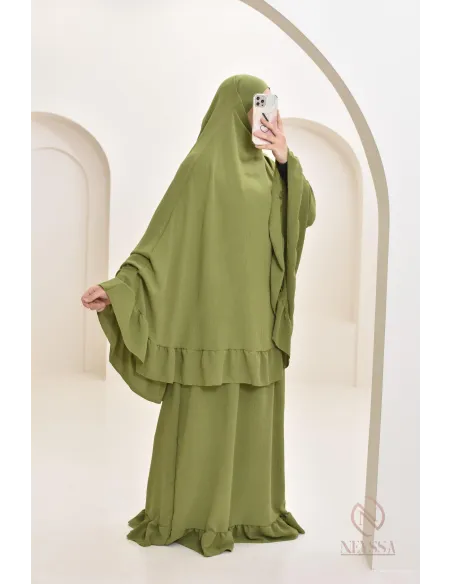 Ensemble 2 pièces de prière en jazz cape et jupe, idéal pour la maison