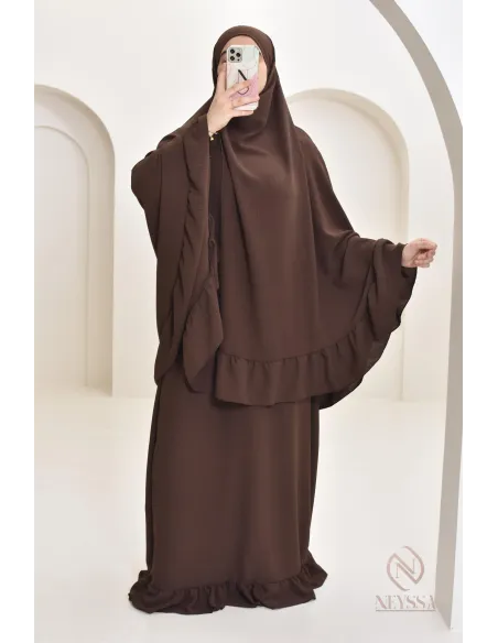 Ensemble 2 pièces de prière en jazz cape et jupe, idéal pour la maison