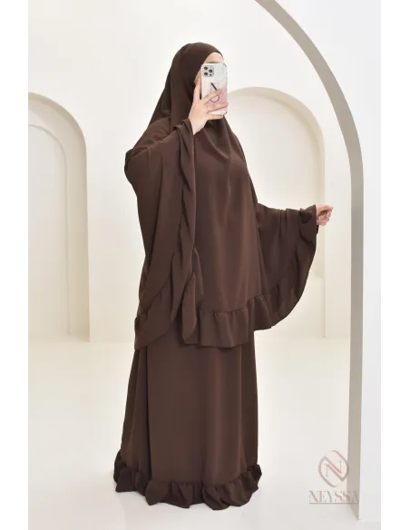 Ensemble 2 pièces de prière en jazz cape et jupe, idéal pour la maison