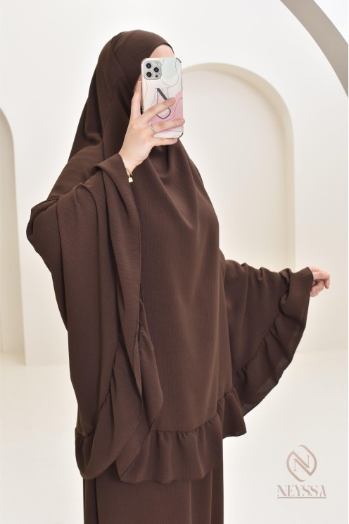 Ensemble 2 pièces de prière en jazz cape et jupe, idéal pour la maison