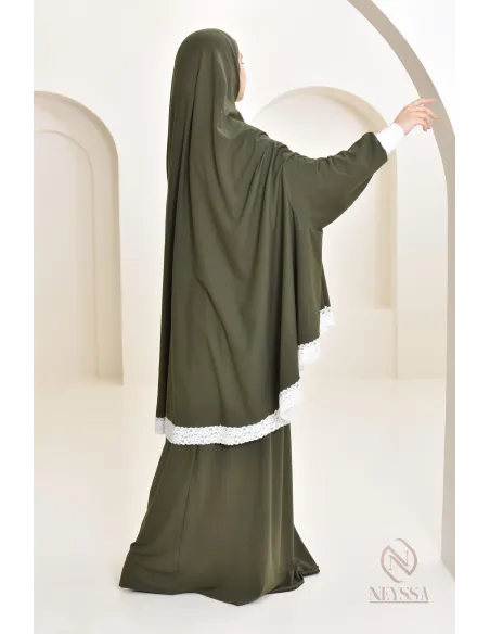 Ensemble 2 pièces de prière en coton, cape et jupe, idéal pour la maison