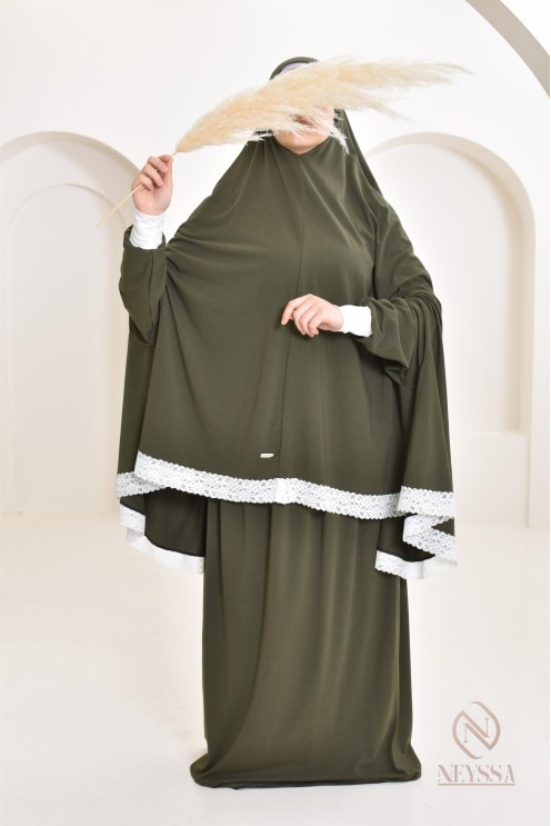 Ensemble 2 pièces de prière en coton, cape et jupe, idéal pour la maison