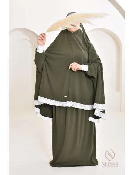 Ensemble 2 pièces de prière en coton, cape et jupe, idéal pour la maison