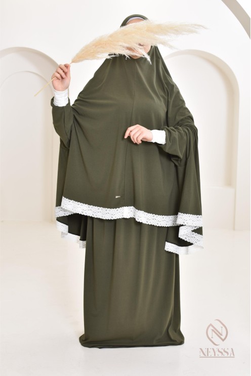 Ensemble 2 pièces de prière en coton, cape et jupe, idéal pour la maison