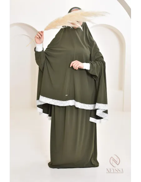 Ensemble 2 pièces de prière en coton, cape et jupe, idéal pour la maison