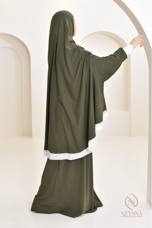 Ensemble 2 pièces de prière en coton, cape et jupe, idéal pour la maison