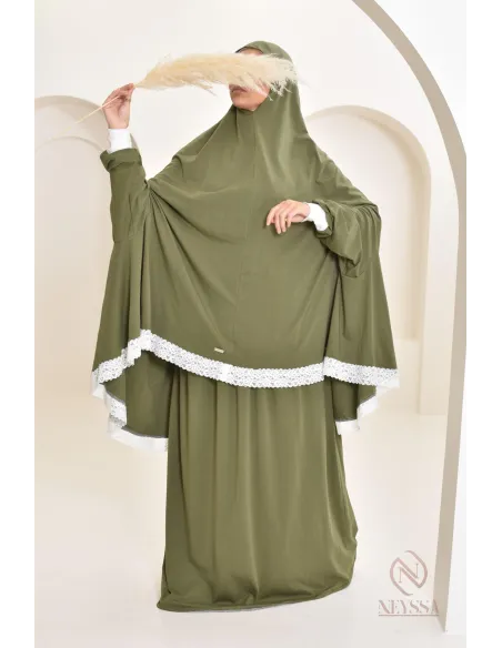 Ensemble 2 pièces de prière en coton, cape et jupe, idéal pour la maison