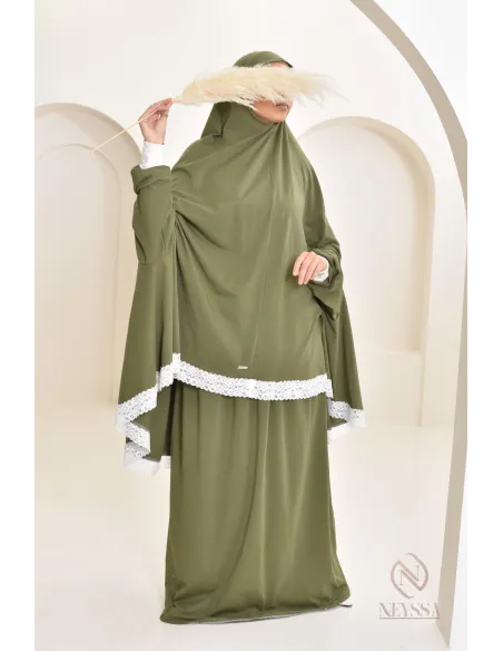 Ensemble 2 pièces de prière en coton, cape et jupe, idéal pour la maison